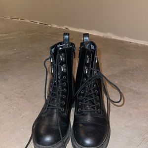 Black combat boots